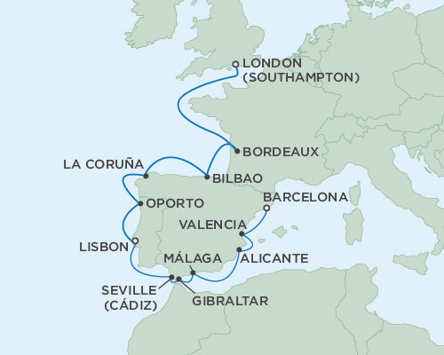 Cruises Around The World Seven Seas Voyager May 23 June 6 2025 Barcelona, Spain to London (Southampton), England