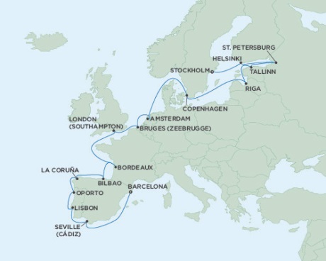 Cruises Around The World Seven Seas Voyager September 22 October 14 2025 Stockholm, Sweden to Barcelona, Spain