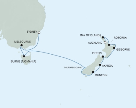 Cruises Around The World Seven Seas Voyager - RSSC January 12-26 2026 Cruises Sydney, Australia to Auckland, New Zealand