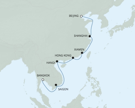 Cruises Around The World Seven Seas Voyager - RSSC March 23 April 8 2026 Cruises Tianjin, China to Laem Chabang, Thailand