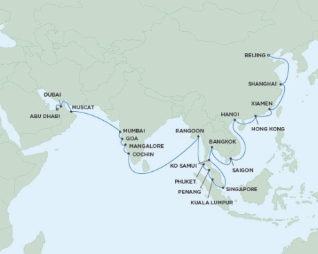 Cruises Around The World Seven Seas Voyager - RSSC March 23 May 2 2023 Cruises Tianjin, China to Abu Dhabi, United Arab Emirates