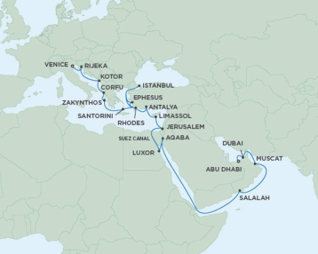Cruises Around The World Seven Seas Voyager - RSSC May 2 June 1 2023 Cruises Abu Dhabi, United Arab Emirates to Venice, Italy