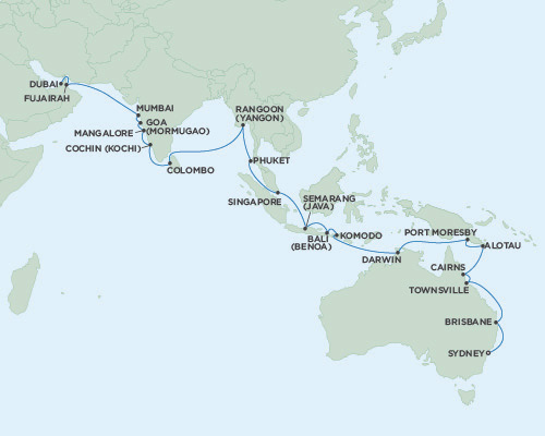Cruises Around The World Seven Seas Voyager December 2 2025 January 12 2026 Dubai, United Arab Emirates to Sydney, Australia