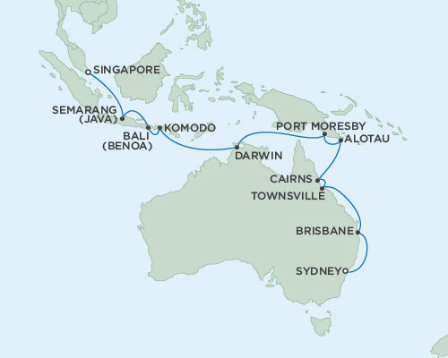 Cruises Around The World Seven Seas Voyager December 22 2025 january 12 2026 Singapore to Sydney, Australia