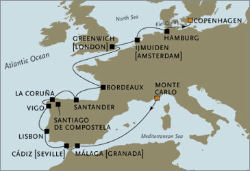 Cruises Around The World Deluxe Cruises - Seven Seas Navigator 2025 June Monte Carlo to Copenhagen
