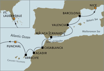 Cruises Around The World Deluxe Cruises - Seven Seas Navigator 2025 Nice to Madeira November