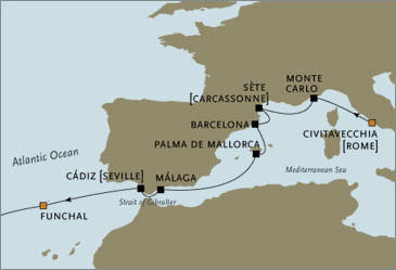 Luxury Cruise SINGLE/SOLO Seven Seas Voyager RSSC Rome Madeira