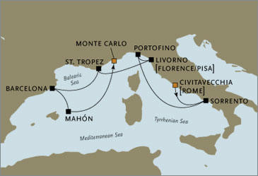 LUXURY CRUISES - Penthouse, Veranda, Balconies, Windows and Suites Seven Seas Voyager Rome Monte Carlo