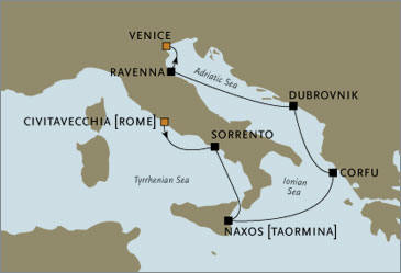 Luxury Cruise SINGLE/SOLO Rome to Venice Seven Seas Voyager