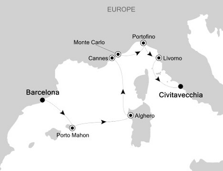 LUXURY CRUISES - Penthouse, Veranda, Balconies, Windows and Suites Silversea Silver Cloud April 1-8 2022 Barcelona to Civitavecchia (Rome)