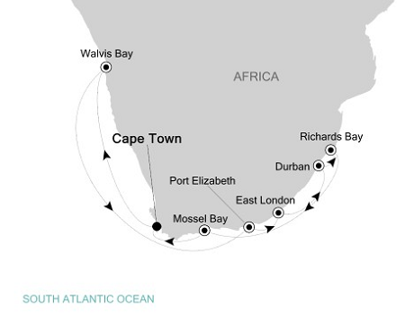 Luxury Cruises Just Silversea Silver Cloud December 21 2026 January 4 2018 Cape Town to Cape Town