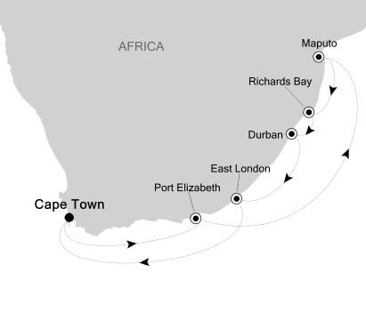 Cruises Around The World Silversea Silver Cloud February 17-27 2026 Cape Town, South Africa to Cape Town, South Africa