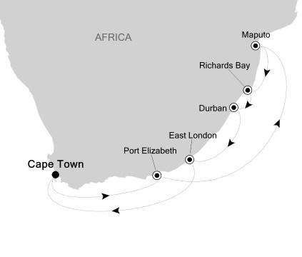 Luxury Cruises Just Silversea Silver Cloud January 18-28 2027 Cape Town, South Africa to Cape Town, South Africa