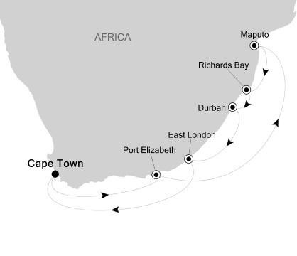 Cruises Around The World Silversea Silver Cloud January 28 February 7 2026 Cape Town, South Africa to Cape Town, South Africa
