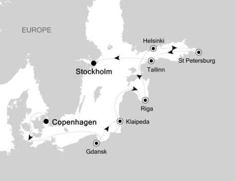 Cruises Around The World Silversea Silver Cloud July 29 August 8 2026 Copenhagen, Denmark to Stockholm, Sweden