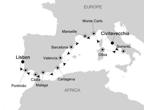 Luxury Cruises Just Silversea Silver Cloud July 8-19 2026 Civitavecchia (Rome) to Lisbon, Portugal