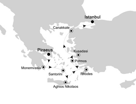 LUXURY CRUISES - Penthouse, Veranda, Balconies, Windows and Suites Silversea Silver Cloud May 18-27 2022 Athens (Piraeus), Greece to Istanbul