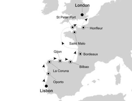 Luxury Cruises Just Silversea Silver Cloud May 29 June 10 2027 Lisbon, Portugal to London, United Kingdom