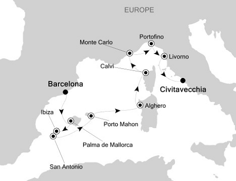 Luxury Cruises Just Silversea Silver Cloud September 23 October 4 2026 Barcelona to Civitavecchia (Rome)