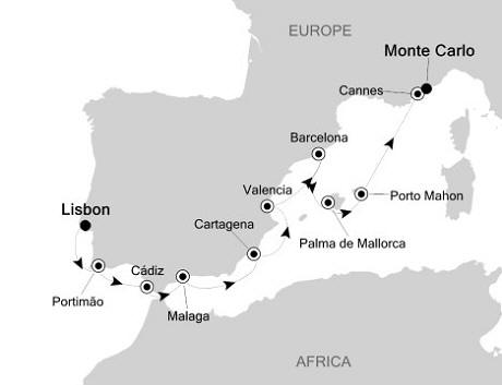 Luxury Cruises Just Silversea Silver Cloud September 6-16 2026 Lisbon, Portugal to Monte Carlo