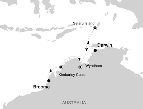 Cruises Around The World Silversea Silver Discoverer April 17-27 2025 Darwin to Broome