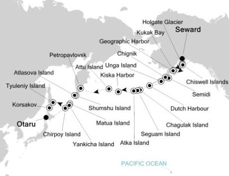 Luxury Cruises Just Silversea Silver Origin August 11-29 2027 Seward, AK, United States to Otaru, Japan