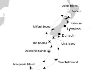 Cruises Around The World Silversea Silver Discoverer January 3-19 2025 Dunedin to Lyttelton