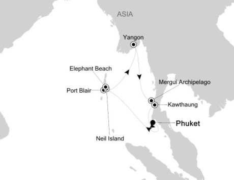 Cruises Around The World Silversea Silver Discoverer November 21 December 2 2025 Phuket, Thailand to Phuket, Thailand
