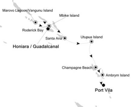 Luxury Cruises Just Silversea Silver Origin October 18-25 2027 Honiara, Solomon Islands to Port Vila, Vanuatu