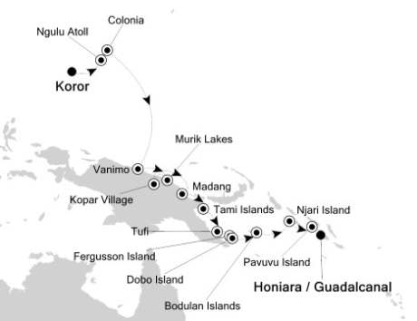 Luxury Cruises Just Silversea Silver Origin October 4-18 2027 Palau Island, Palau to Honiara, Solomon Islands