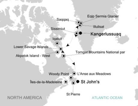Cruises Around The World Silversea Silver Explorer August 31 September 15 2026 Kangerlussuaq, Greenland to St. John's, Canada