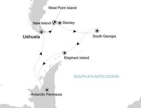 Cruises Around The World Silversea Silver Explorer February 2-20 2025 Ushuaia to Ushuaia