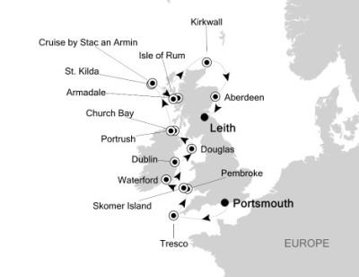 Cruises Around The World Silversea Silver Explorer June 8-19 2026 Portsmouth, United Kingdom to Leith, United Kingdom