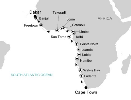 LUXURY CRUISES - Penthouse, Veranda, Balconies, Windows and Suites Silversea Silver Explorer March 23 April 15 2022 Cape Town to Dakar