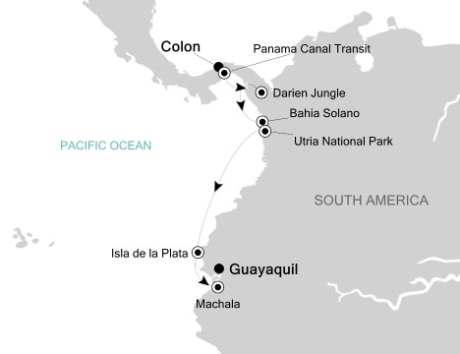 Cruises Around The World Silversea Silver Explorer October 17-25 2026 Coln, Panama to Guayaquil, Ecuador