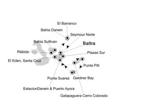 Cruises Around The World Silversea Silver Galapagos April 9-16 2025 Baltra, Galapagos to Baltra, Galapagos