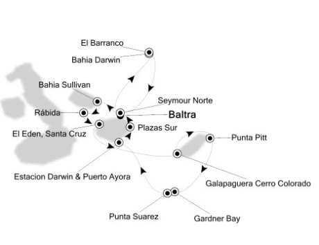 Cruises Around The World Silversea Silver Galapagos July 1-8 2026 Baltra, Galapagos to Baltra, Galapagos