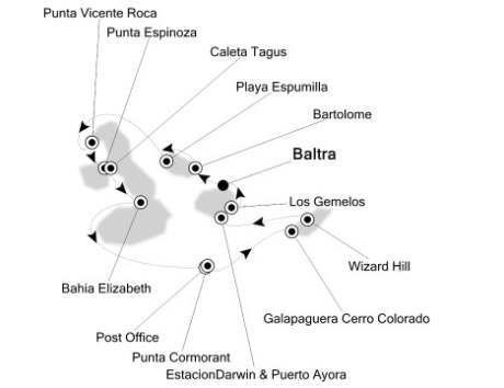 Luxury Cruises Just Silversea Silver Galapagos September 17-24 2026 Baltra, Galapagos to Baltra, Galapagos