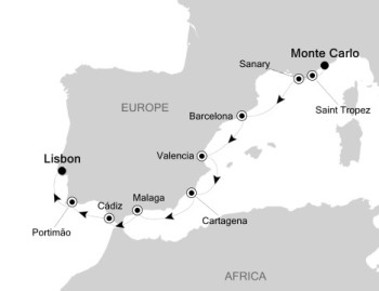 Luxury Cruises Just Silversea Silver Muse August 20-31 2027 Monte Carlo, Monaco to Lisbon, Portugal