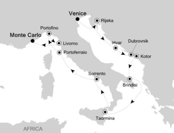 Luxury Cruises Just Silversea Silver Muse August 8-20 2027 Venice, Italy to Monte Carlo, Monaco