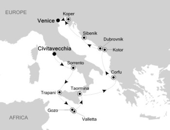 Luxury Cruises Just Silversea Silver Muse June 21 July 3 2027 Rome (Civitavecchia), Italy to Venice, Italy