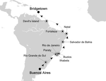 Luxury Cruises Just Silversea Silver Muse November 17 December 6 2027 Buenos Aires, Argentina to Barbados