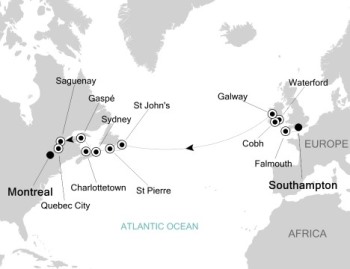 Luxury Cruises Just Silversea Silver Muse September 12-28 2027 London (Southampton), England to Montreal, QC, Canada