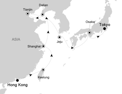 Luxury Cruises Just Silversea Silver Shadow April 21 May 7 2026 Hong Kong to Tokyo, Japan