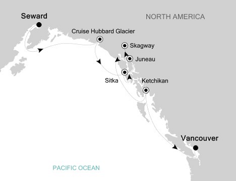 Luxury Cruises Just Silversea Silver Shadow August 11-18 2026 Seward, Alaska to Vancouver