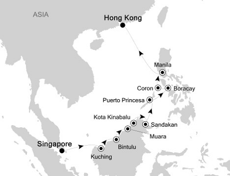 LUXURY CRUISES - Penthouse, Veranda, Balconies, Windows and Suites Silversea Silver Shadow February 25 March 8 2022 Singapore to Hong Kong