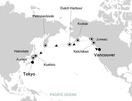 Cruises Around The World Silversea Silver Shadow September 15 October 4 2025 Vancouver to Tokyo