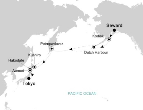 Cruises Around The World Silversea Silver Shadow September 7-22 2026 Seward, AK, United States to Tokyo, Japan