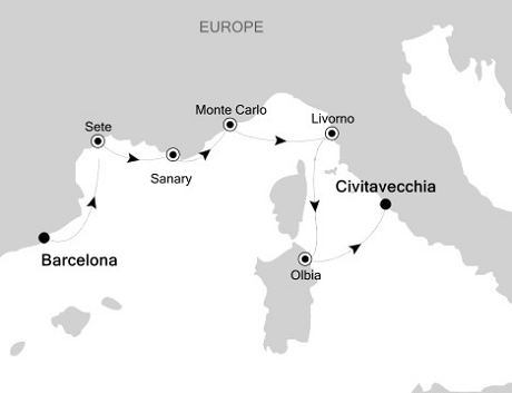 Cruises Around The World Silversea Silver Spirit April 26 May 2 2025 Barcelona to Civitavecchia (Rome)