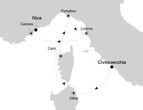 LUXURY CRUISES - Penthouse, Veranda, Balconies, Windows and Suites Silversea Silver Spirit April 29 May 6 2020 Civitavecchia, Italy to Nice, France
